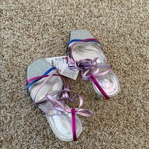 Zara Silver and Pink Strappy Heels